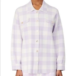 Maje Michael Checkered Shirt Jacket. Huge discount